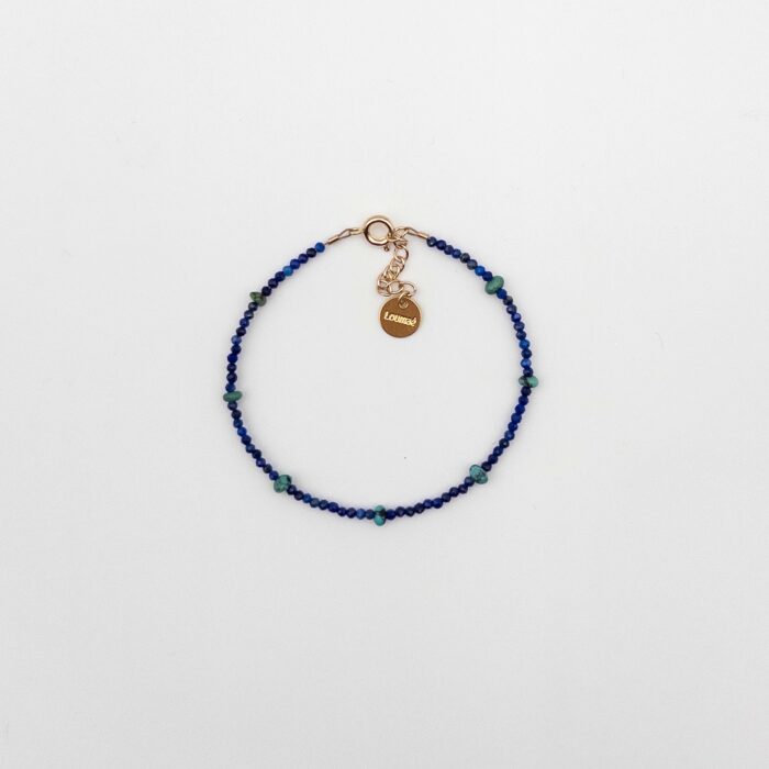 Bracelet fin bleu en pierres naturelles