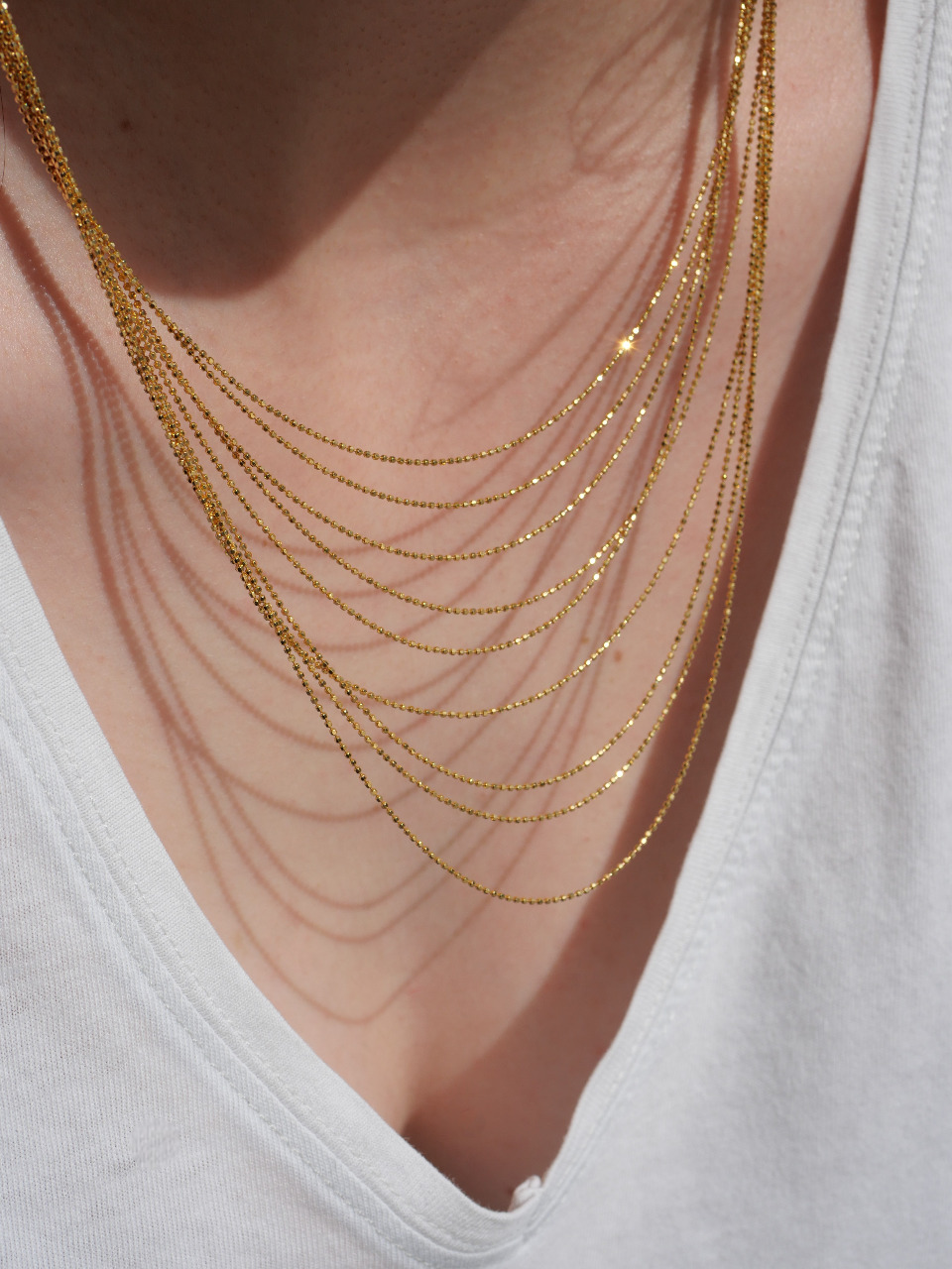 Collier multi rang plaqué or 3 microns